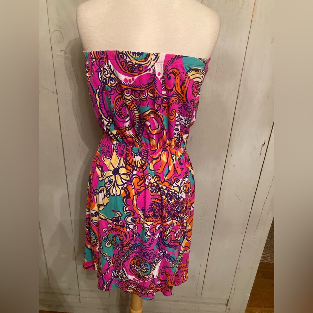 Lilly Pulitzer Atwood Strapless‎ Sea Be Seen Stretch Dress Women's S-Medium - Picture 5 of 12